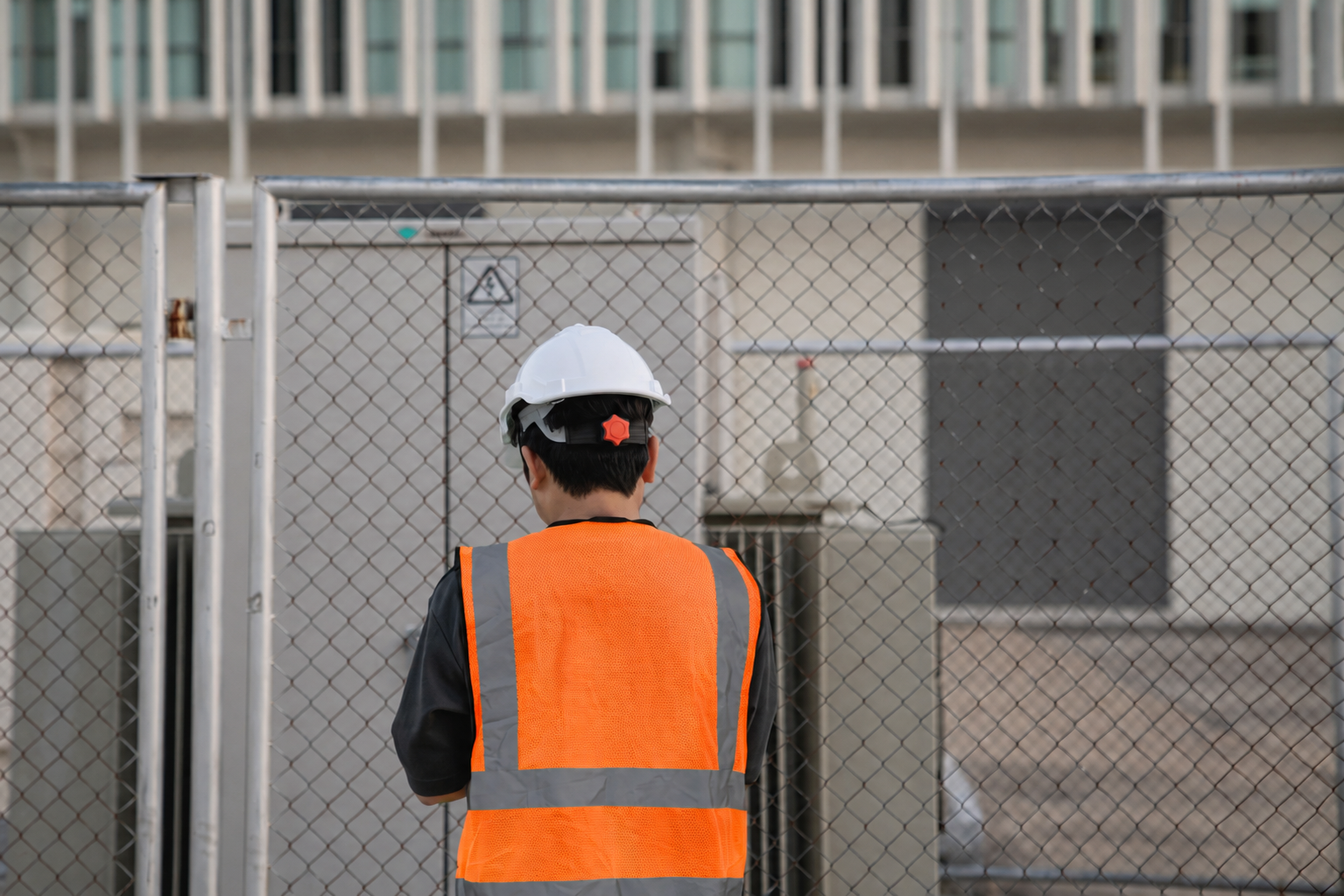 Man Installing a Fence